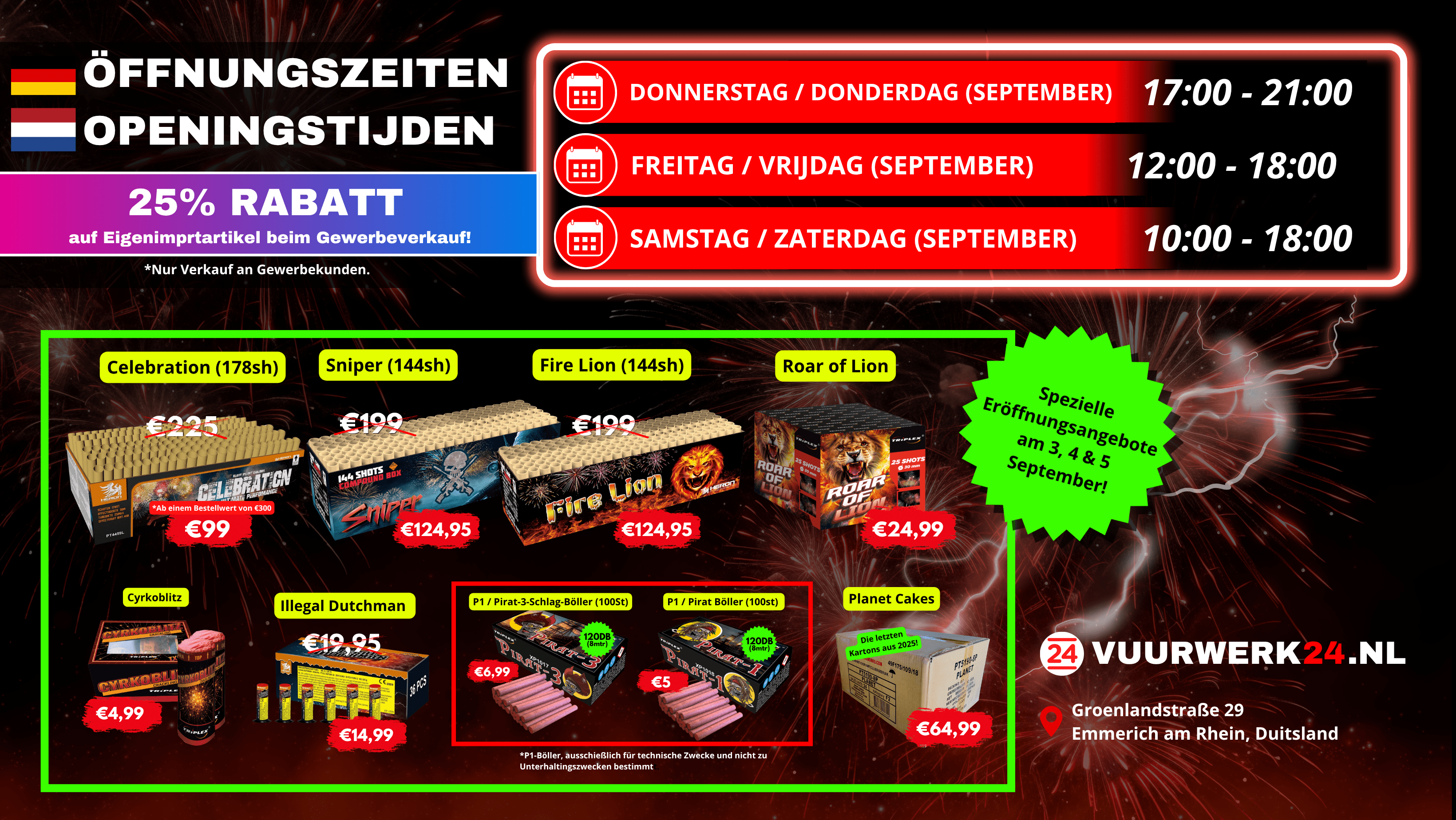 Opening 3,4 & 5sept